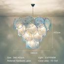 French Medieval Blue Glass Pendant Light Chandelier by Ljojo - Luxe Art Metal Round Lustre E14 Lighting