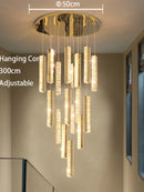 LED Crystal Chandelier: Modern Villa Hanging Light for Hotel Lobby & Staircase - Ljojo
