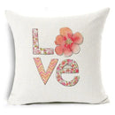 Ljojo Letter Print Pillow Case 45x45 cm Linen Cushion Cover for Home Decor
