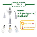 Ljojo 4-in-1 E27 to E26 Light Socket Splitter with Flexible Extension Hose