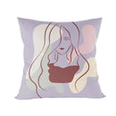 Abstract Line Drawing Girls Print Cushion Cover 45x45cm by Ljojo