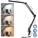 Ljojo LED Desk Lamp: Adjustable Double Swing Arm, Dimmable, Eye-Caring Light