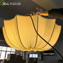 Ljojo Japanese Wicker Ratten Umbrella LED Pendant Light Chandelier for Home Decoration