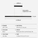 Ljojo LED Dining Pendant Light: Modern Strip Design for Home Office Kitchen Bar Decor