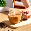 Ljojo 400ml Transparent Glass Cup with Vertical Ripple Design