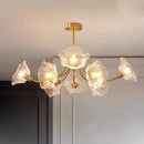 Luxury Glass Chandelier Flower Pendant Lamp for Bedroom Hallway Living Room by Ljojo
