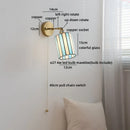 Ljojo LED Wall Light Fixture Kids Room Decor Glass Bedroom Lamp