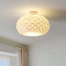 Cream Wind Bedroom Pendant Lamp Modern Minimalist Feather Ceiling Light by Ljojo.