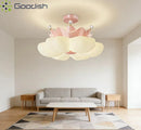 LED White Pink Crown Chandelier Ceiling Light for Living Room by Ljojo