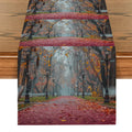 Ljojo Maple Road Lights Table Runner for Kitchen Dining Decor