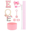 Ljojo 10pcs Tumbler Accessories Set: Straw, Cover, Cap, Boot, Stopper, Keychain, Sticker