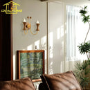 French Medieval Double Head Bedroom Candle Wall Lamp LED E14 for Living Room by Ljojo