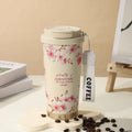Ljojo 500ml Stainless Steel Vacuum Insulated Coffee Cup Straw Mug