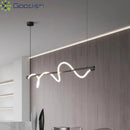 Medieval Bauhaus LED Pendant Lights | Winding Linear Coiling Chandelier for Living Room by Ljojo