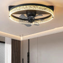 Ljojo Modern Black Acrylic Folding Ceiling Fan Light with Led Light - Quiet & Elegant