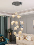 LED Staircase Chandelier Modern Glass Hollow Sphere Ljojo