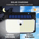 Ljojo 208 LED Solar Wall Motion Sensor Lights - 3 Mode Waterproof Outdoor Lighting