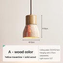 Ljojo Retro Nordic Yellow Travertine Pendant Lamp for Bedroom Bar Dining Room