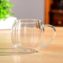 Ljojo 400ml Transparent Glass Cup with Vertical Ripple Design