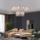 Ljojo Modern Luxury Purple Crystal Chandelier for Living Room Kitchen LED Hanging Lamp