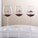 Ljojo 10oz 3D Shark Red Wine Goblet Cup in Pink, White, Blue, Grey