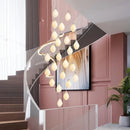 Ljojo Magnolia LED Chandelier for Duplex Living Room, Elegant Villa Pendant Light