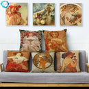 Beige Art Nouveau Gallery Cushion Cover for Home Decor - Ljojo