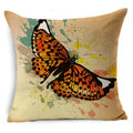 Ljojo Linen Butterfly Cushion Cover 45x45cm - Decorative Pillow Case for Sofa & Bed