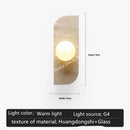 Ljojo Japanese Yellow Travertine Glass Ball Wall Sconce - Modern Stone Lamp
