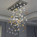 Ljojo LED Glass Ceiling Chandelier for Hotel Lobby Restaurant Art Lighting Fixtures