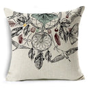 Ljojo Linen Cushion Cover 45x45cm, Flower & Animal Design for Sofa & Bed