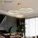Modern Minimalist Multi-layer Golden Ring LED Pendant Lights Chandelier for Home Decor by Ljojo