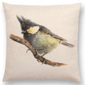 Birds Painting Cushion Cover - Ljojo Collection: Robin, Titmouse, Toucan, Sparrow, Firecrest, Cardinal, Bullfinch