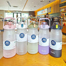 Ljojo 2L Sports Water Bottle with Straw - Portable Frosted Plastic Space Cup
