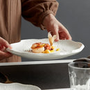 Ljojo Luxury Steak Plate: White Ceramic Western Dish for Elegant Dining.