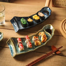Ljojo 12-Inch Kiln Glaze Sushi Plate | Japanese Ceramic Tableware