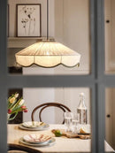 Japanese Wabi Sabi Fabric E27 Pendant Light | Retro Living Room Chandelier by Ljojo