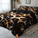 Ljojo Leopard Print Duvet Cover Set: Fashionable All-Season Comfort for Home Décor