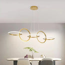 Modern Golden LED Circle Pendant Light Fixture for Dining Room by Ljojo