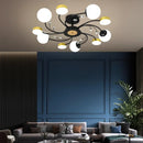 Black Glass Ball Ceiling Chandelier Modern Minimalist Ljojo Pendant Lamp for Bedroom Living Room