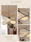 French Style Wabi Sabi Art Chandelier Fabric Potato Chip Lamp for Bedroom Living Room Ljojo
