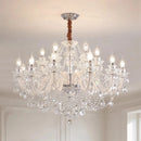 Ljojo European Lustre Crystal Chandelier White Glass Living Room Decor Bedroom Pendant Light