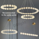 Ljojo Luxe Pearl Necklace Ring LED Ceiling Chandelier for Living Room & Bedroom
