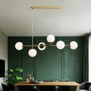 Ljojo Long Chandelier Glass Shades E27 Suspension Lighting for Dining Room Decor