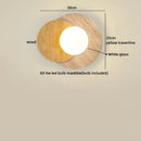 Ljojo LED Wall Light White Glass Wood Yellow Travertine Japan Style