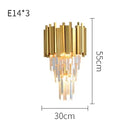 Ljojo Luxury Crystal LED Wall Light Gold Stainless Steel Bedroom Home Decor