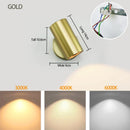 Ljojo LED Wall Lamp Touch 3 Tone Light Head Rotate 350 ° Modern Minimalist