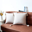 Ljojo Linen Pillow Cover, 45x45cm Decorative Cushion for Living Room Sofa