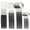 Ljojo 24Pcs Stainless Steel Cutlery Set Dinnerware Flatware Knife Fork Spoon