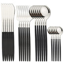 Ljojo 24Pcs Stainless Steel Cutlery Set Dinnerware Flatware Knife Fork Spoon